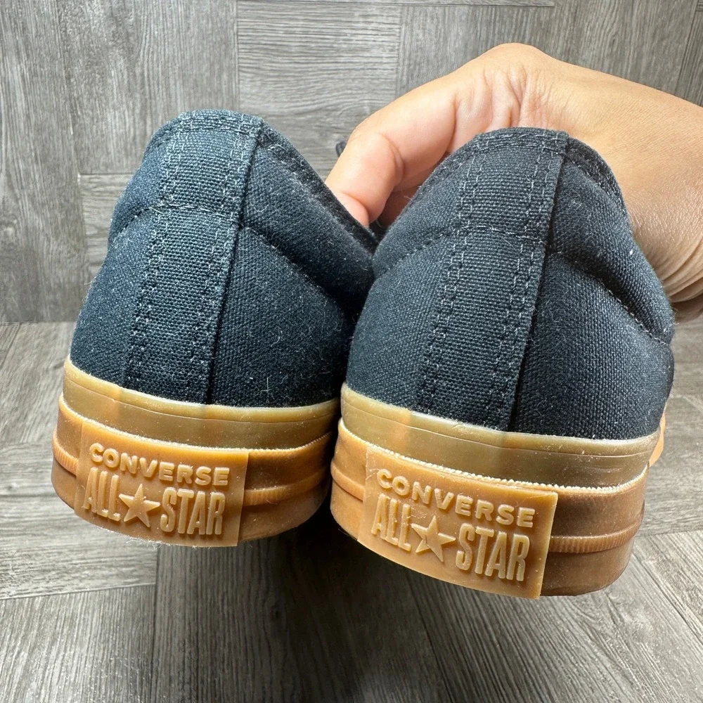 Converse Star Player 76 Mens 11.5 Black Canvas Gum Sole Low Top Sneakers - Picture 6 of 8